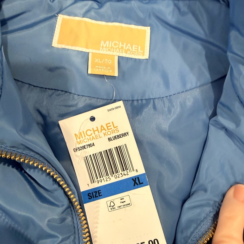 Michael Kors Blue Quilted Vest - Picture 2 of 4